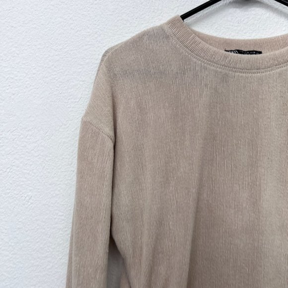 Zara cream long sleeve side strap womens blouse  Size: S - Picture 5 of 9